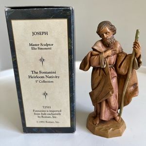 Vintage Fontanini Heirloom Nativity 5” Collection Joseph With Box and St…